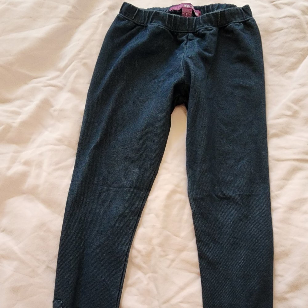 Epic Threads Girls Denim Look Leggings with Studs in Lower Leg Size S